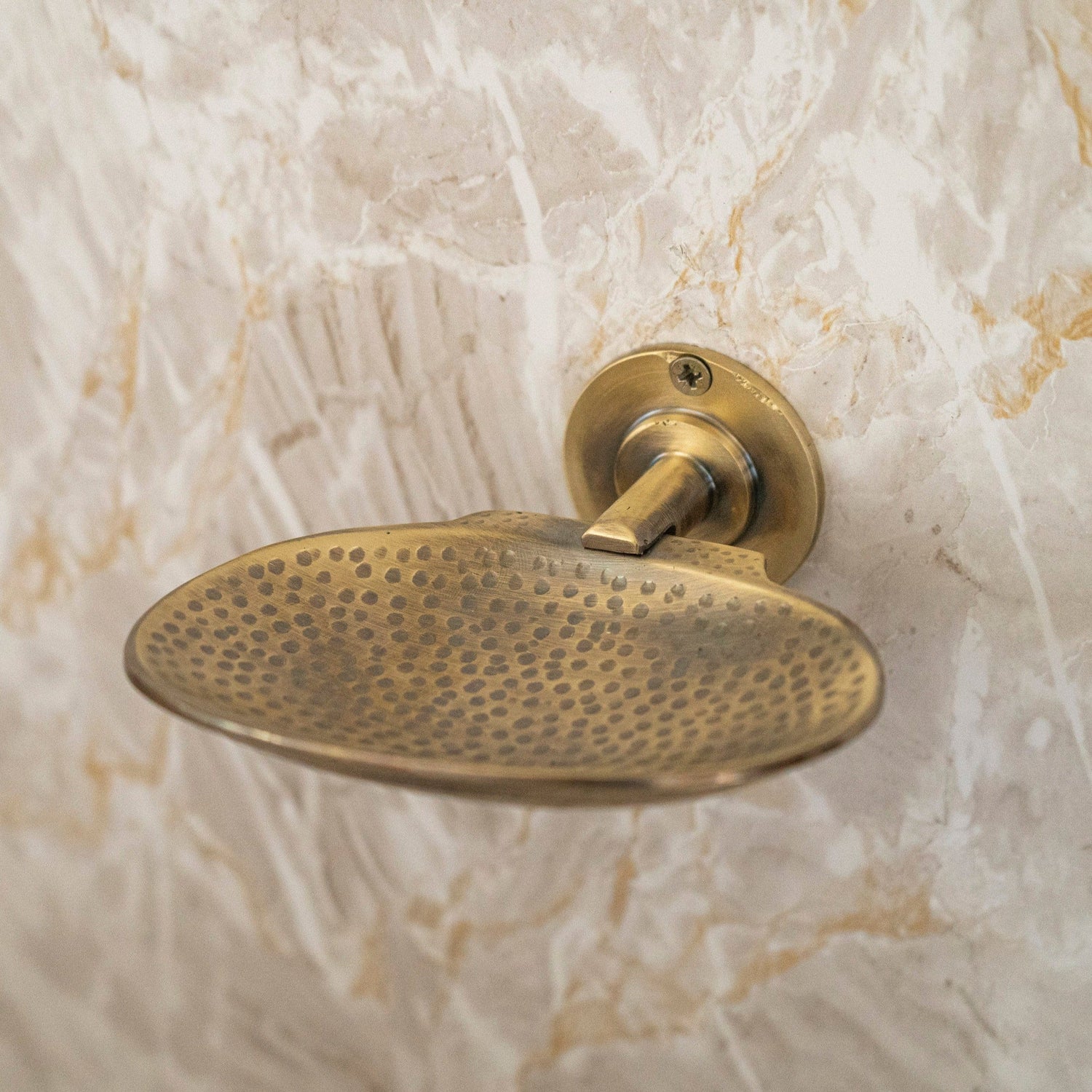 Antique Brass Wall Mounted Soap Dish – Hand-Hammered Solid Brass Holder