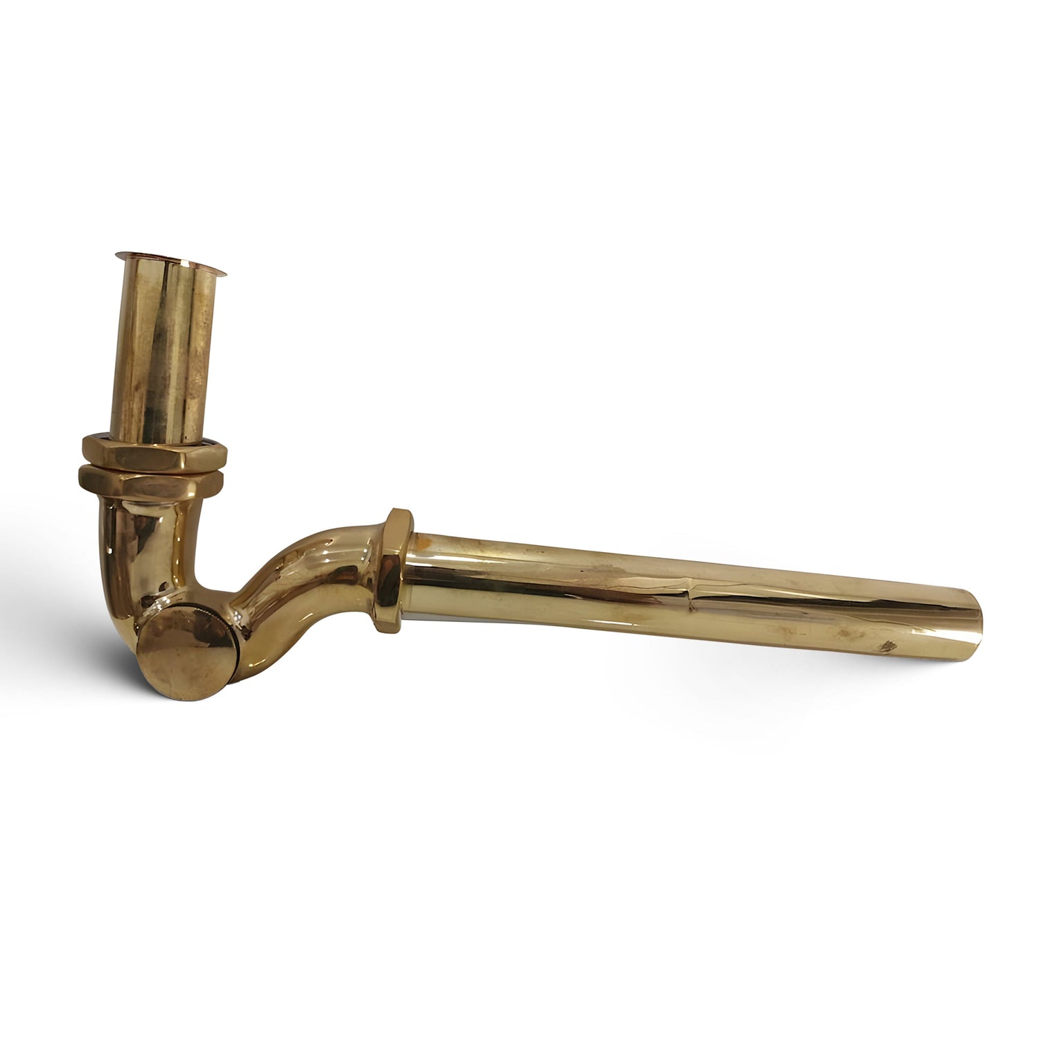 Unlacquered Brass Bottle Trap – Handmade Solid Brass Sink Drain Pipe for Bathroom Vanity
