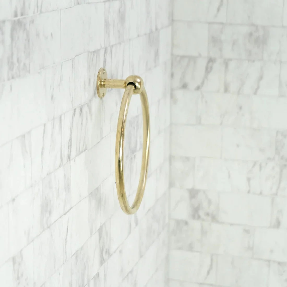 Elegant Vintage Brass Towel Holder with Handcrafted Brass Towel Ring